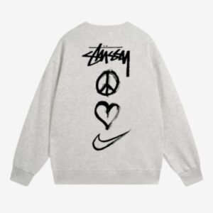 Nike X Stussy Peace Love Swoosh Grey Crew